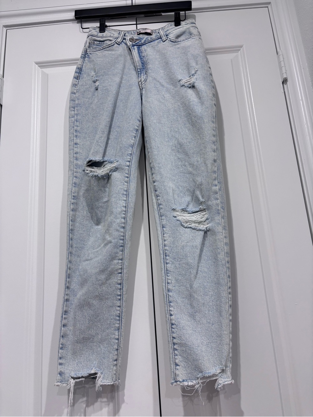 High-Rise Light Blue Distressed Women’s Jeans